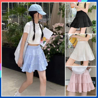 Chân váy nữ chữ A bigsize lưng chun co giãn 3 tầng CV81 Chân váy ngắn nữ cạp cao 2 lớp dáng xòe mặc ở nhà đi chơi