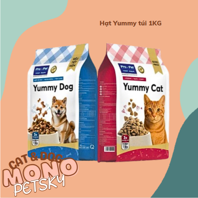 Hạt cho chó mèo Yummy Cat Yummy Dog túi 1kg