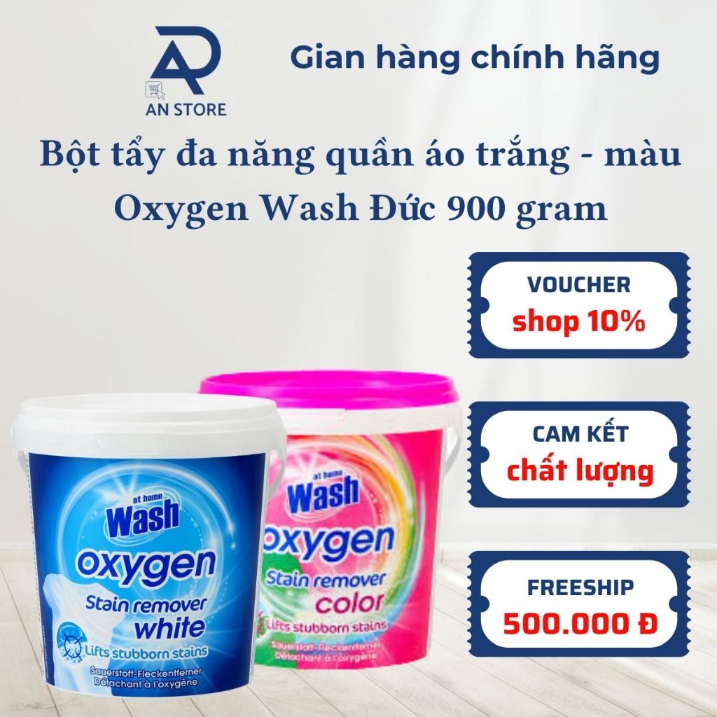 Bột Tẩy Đa Năng, Tẩy Trắng Oxygen Wash Tẩy Các Vết Bẩn Cứng Đầu Bám Trên Quần Áo Hàng Hà Lan Hộp 900