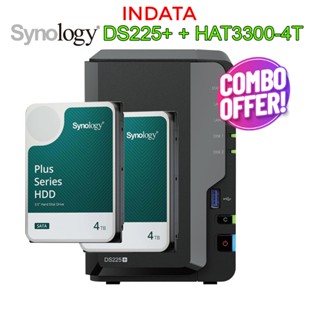   COMBO  Bộ lưu trữ mạng NAS Synology DS225+ và ổ cứng Synology HAT3300-4T 4TB hàng chính hãng 