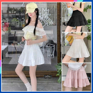Chân váy nữ chữ A bigsize lưng chun co giãn 3 tầng CV81 Chân váy ngắn nữ cạp cao 2 lớp dáng xòe xinh mặc ở nhà đi chơi