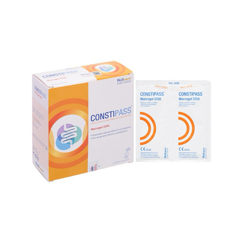 Bột nhuận tràng Constipass Wellcare bổ trợ nhuận tràng, khắc phục chứng táo bón (20 gói)