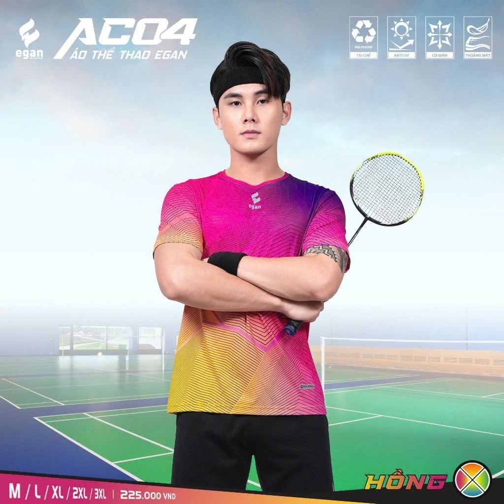 EGAN - Áo Thể Thao, Chạy Bộ NAM Egan AC04 HỒNG - CÓ TAY, Co Giãn Thoáng Mát  AC04-MCT-HOG