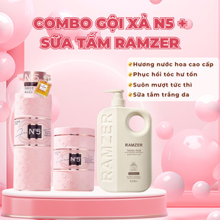  Combo Sữa Tắm Dầu Gội Cặp Dầu Gội Xả Nước Hoa nữ N5 1600ml+ 1 Chai Sữa Tắm Ramze Trắng Da 1000ml 