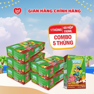 Combo 5 thùng Sữa lúa mạch KUN vị socola 1 thùng 48 hộp x 110ml/180ml