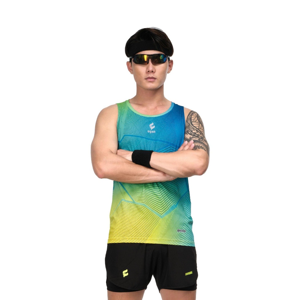 EGAN - Áo Thể Thao, Chạy Bộ NAM - BA LỖ Egan AC04 - XANH LÁ, Co Giãn Thoáng Mát, AC04-MBL-XLA