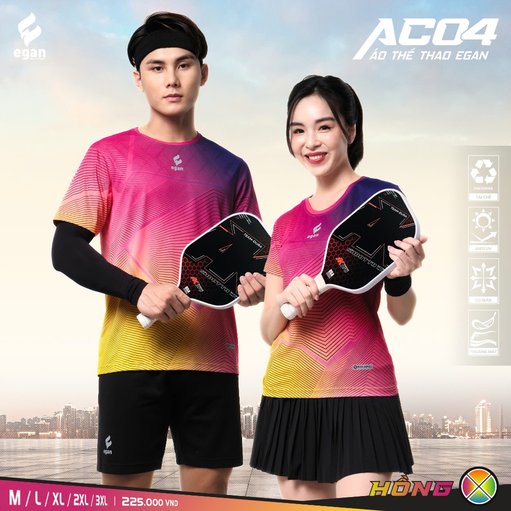 EGAN - Áo Thể Thao, Chạy Bộ NỮ Egan AC04 - HỒNG, Màu sắc đẹp, Thoáng Mát, Co Giãn AC04-NCT-HOG