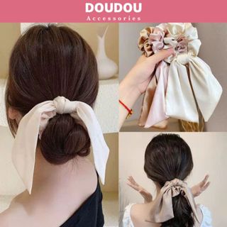 Dây cột tóc Doudou Scrunchies Dây buộc tóc vải lụa Cột tóc nữ phong cách Hàn Quốc thời trang FQ037