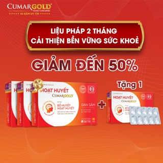 [COMBO 3 Tặng 1]  Hoạt Huyết Dưỡng Não CumarGold – Hỗ Trợ Hoạt Huyết, Cải Thiện Tê Bì, Chóng Mặt, Mất Ngủ Hiệu Quả_Hộp 3