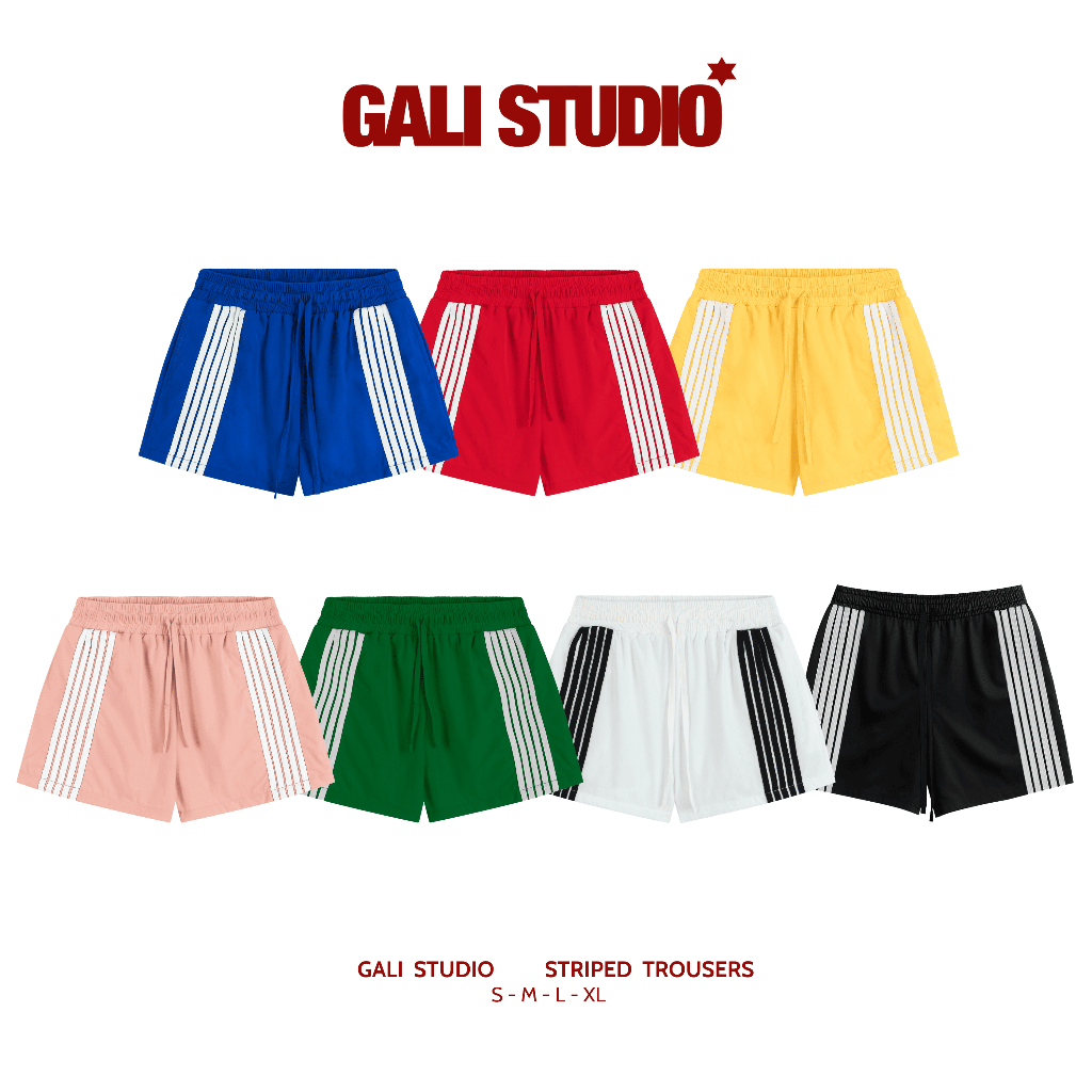 Quần Đùi Nam Nữ 5 Sọc Kẻ Năng Động Gali Stu, Quần Short Có Vải Lót Dây Rút Dài Cá Tính