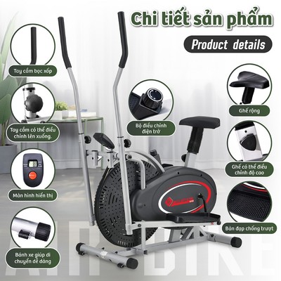 BG - 8703 Xe đạp tập thể dục đa năng , cử động toàn thân tại nhà , máy tập elip có đồng hồ hiển thị