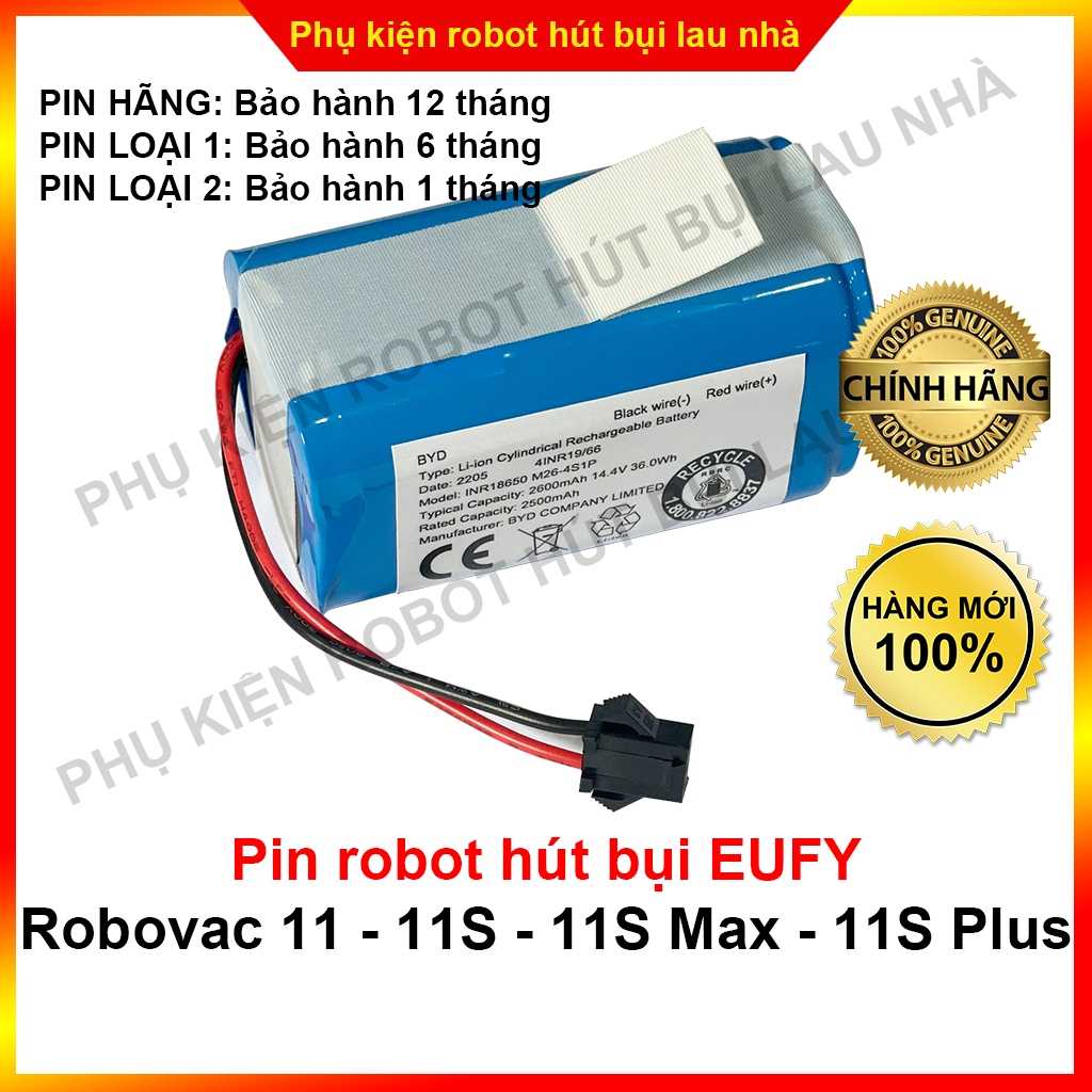 PPin robot hút bụi Eufy Robovac 11 - 11S - 11S Max - 11S Plus
