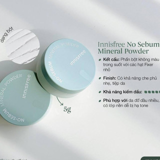 Phấn Phủ Bột Kiềm Dầu Innisfree No Sebum Mineral Powder 5g
