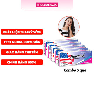  Que thử thai sớm Amestick  Combo 5 que  - Test chính xác dễ sử dụng thử thai hai vạch nhanh hiệu quả tức thì 