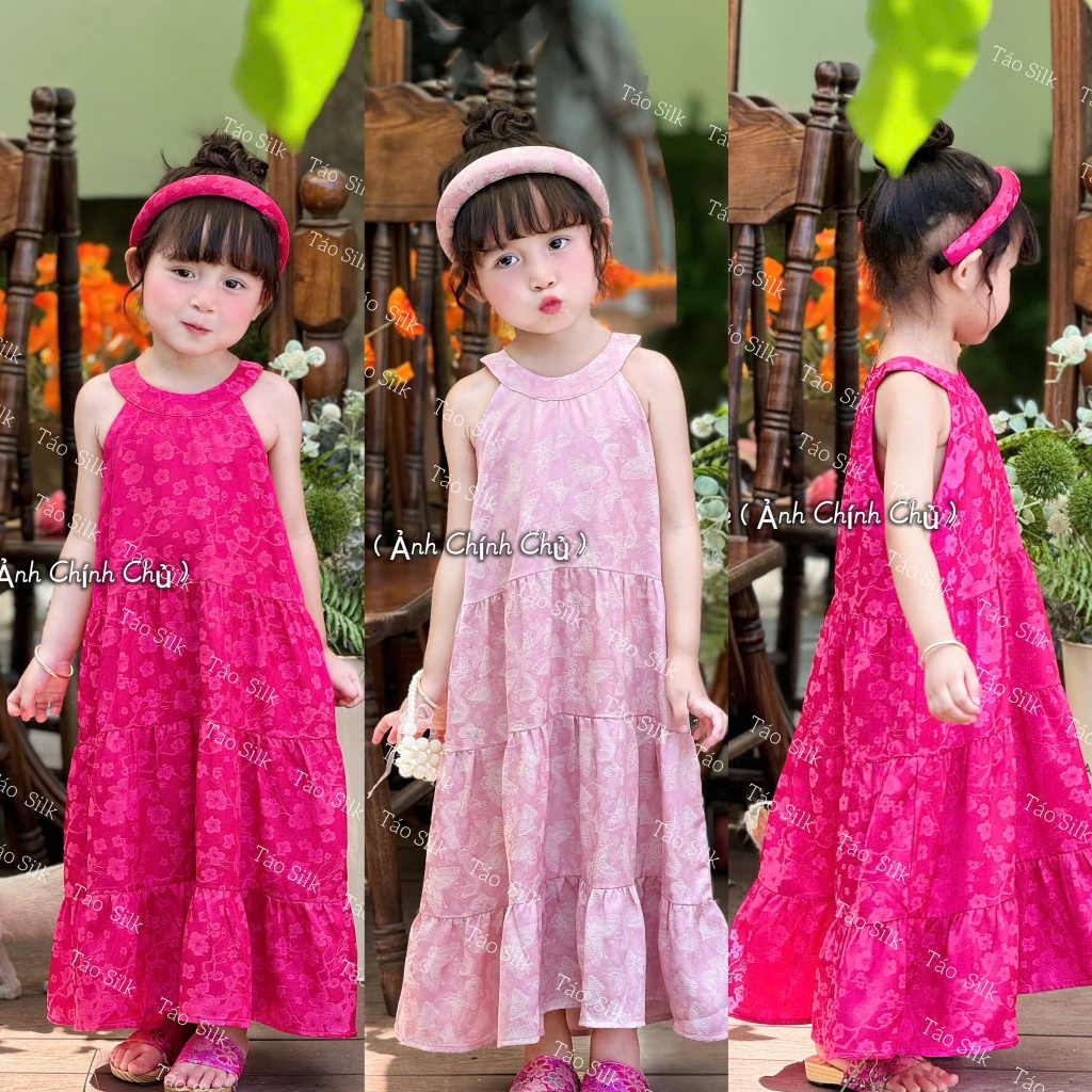 Váy Gấm Cho Bé Chất Liệu Mềm Mịn Dày Dặn, Đường May Chỉnh Chu Đẹp ( Ảnh Chính Chủ )