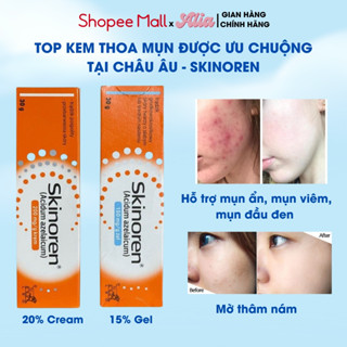 Kem bôi mụn skinoren 20% Acid azelaic 30g Ba Lan giảm sự hình thành mụn, mờ thâm nám, mờ sẹo-Folicas