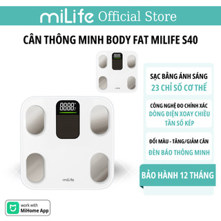  Cân Điện Tử milife Smart Body Fat Scale S40  Cân Điện Tử milife S20,Trợ Lý Sức Khỏe,Bác Sĩ Gia Đình 