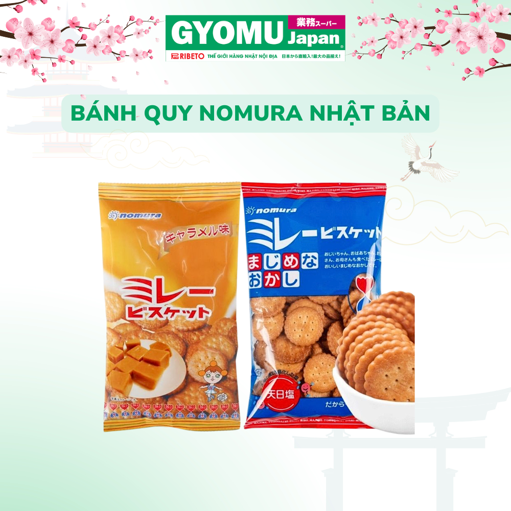 Bánh quy Nomura vị caramen ,vị mặn , caramen, truyền thống Nhật Bản - Gyomu Japan
