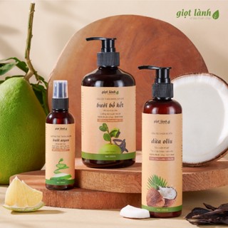 [Sản phẩm chỉ dành cho Livestream] Combo Dầu gội - Dầu xả - Xịt dưỡng hỗ trợ, kích mọc tóc Giọt Lành