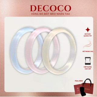 Vòng tay đá mắt mèo nhân tạo nhiều màu, vòng bạch nguyệt quang DECOCO ( Kèm túi giấy + hộp + thiệp )