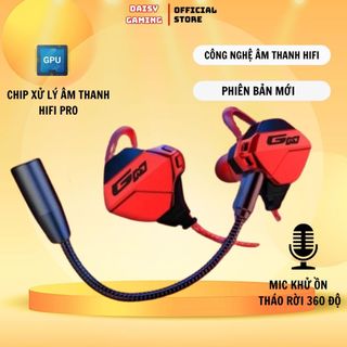  Tai Nghe Nhét Tai Gaming Có Mic rời G10 NEW Pro 2025 Chống Ồn Cao Cấp Siêu Ngầu Dùng Cho Cả Máy Tính,Điện Thoại . 