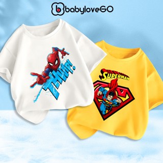 Áo thun bé trai BabyloveGO áo siêu anh hùng Marvel cho bé chất cotton mềm nhẹ thoáng mát