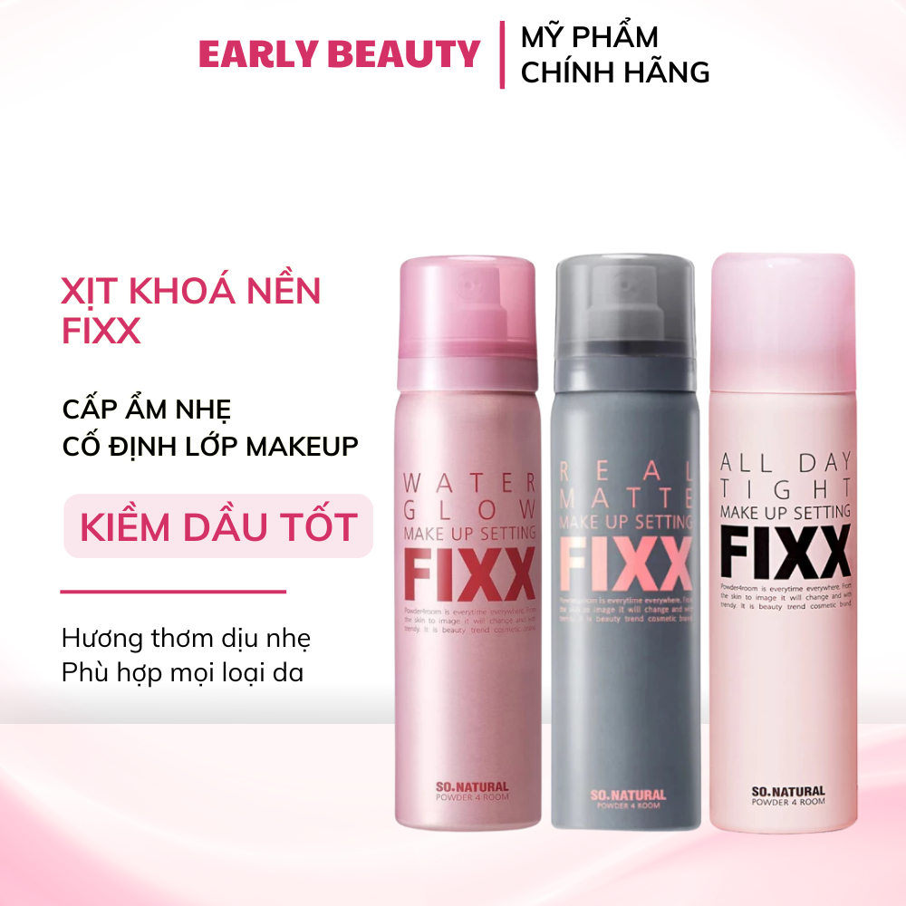 Xịt khóa nền Fixx So Natural All Day Tight Makeup Setting Xịt khóa nền dưỡng ẩm giữ lớp trang điểm mịn màng lâu trôi