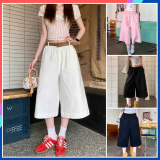  Quần kaki nữ dáng lửng ống rộng phong cách Hàn Quốc QD21 Quần dài lửng ống suông rộng cách điệu phù hợp mặc đi chơi 