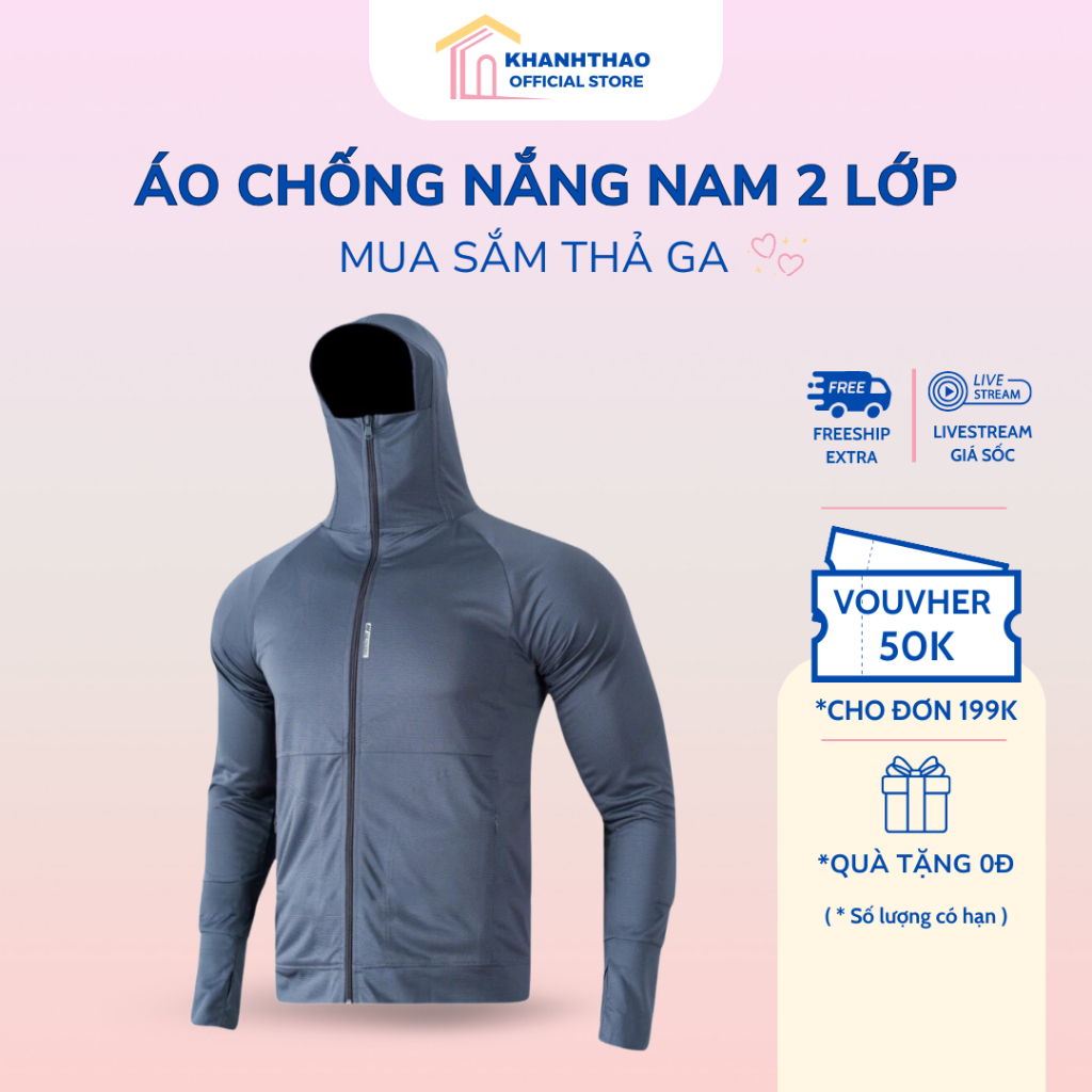 Áo Chống Nắng Nam Nữ 2 Lớp Rico,Chống Tia Uv Có Túi Khóa Co Dãn 4 Chiều Thoáng Khí Thấm Hút Mồ Hôi Cao Cấp | BigBuy360 - bigbuy360.vn