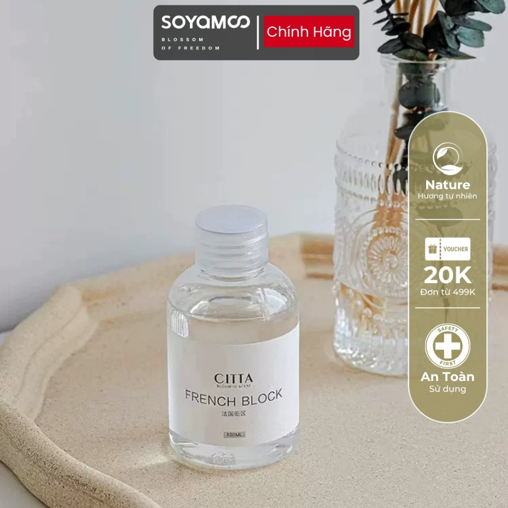 Tinh Dầu Bổ Sung Thay Thế CITTA 100ML, Hương Tự Nhiên, Khuếch Tán Que - Chính Hãng SOYAMOO