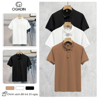  Áo Polo Nam Cổ Bẻ OGADIN - Áo Thun Phông Tăm Thấm Hút Cực Tốt Kiểu Dáng Basic Co Giãn Thoải Mái 