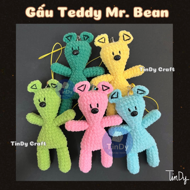 Móc Khoá Gấu Teddy Mr. Bean bằng len mềm mại|TinDy Craft