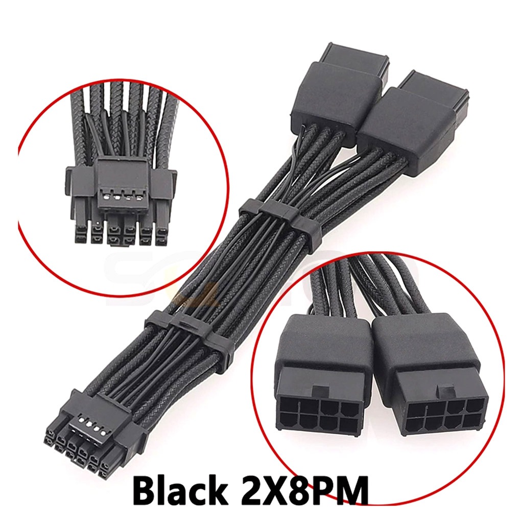 Dây cáp nguồn 2 đầu 8PIN to 16pin 12+4pin cho Nvidia RTX 5090 5080 5070 4090 4080 3090