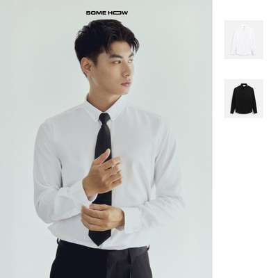  Áo Sơ Mi Nam Slimfit Basic Black White, Chất Vải Nano Thoải Mái, SM0167, SOME HOW STORE