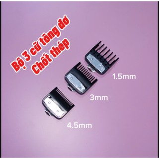 Bộ 3 Cữ Tông Đơ Chốt Thép Cắt Tỉa 1.5mm 3mm 4.5mm – Phụ Kiện Cắt Tóc Chuyên Nghiệp