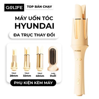 Máy uốn tóc tự động Hyundai 28mm 32mm 40mm và lược điện, máy làm xoăn 3in1 ion âm bảo vệ tóc Golife
