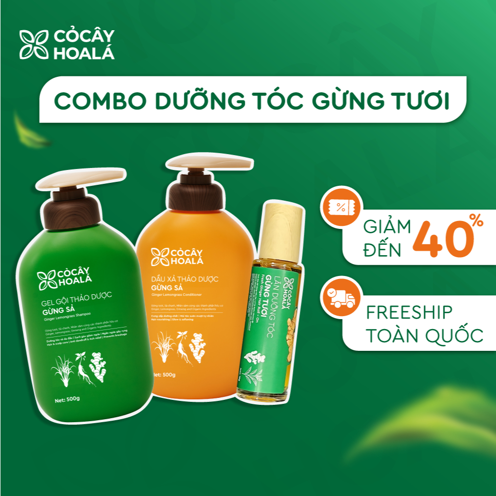Dầu Gội Thảo Dược Cỏ Cây Hoa Lá Gừng Sả Hỗ Trợ Làm Dày Tóc, Làm Sạch Da Đầu 500g | BigBuy360 - bigbuy360.vn