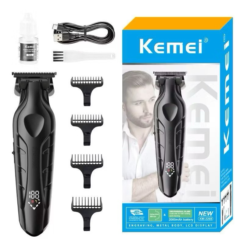 Tông đơ kemei chấn viền siêu mượt lưỡi sắc bén KM-2269 công suất 5w