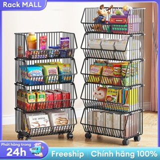  Kệ xe đẩy lưới sắt Kệ bếp đa năng Có bánh xe Kệ để đồ nhà bếp Bảo quản rau củ quả 