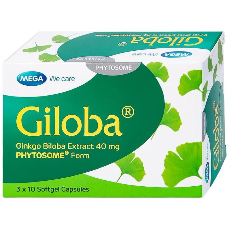 Giloba 40mg MEGA We care hỗ trợ tuần hoàn não (3 vỉ x 10 viên)