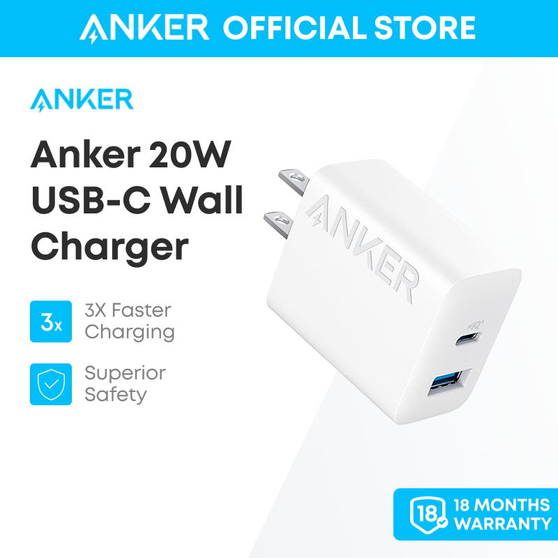 Anker Bộ sạc USB C 20W sạc nhanh Cổng sạc kép Nhỏ và gọn cho iPhone 16/15/14/13 trở lên A2348