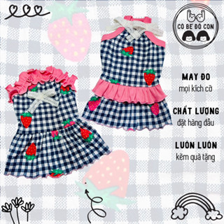 MTK - Size 0,3 - 50kg - Áo Thun Ba Lỗ Có Tay Đầm Chó Mèo May Đo Giá Rẻ - Cô Bé Đô Con