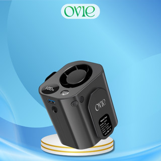 Quạt điều hòa mini kẹp thắt lưng OVIE WF2 pin sạc tích điện cho người làm việc ngoài trời, có đèn pin