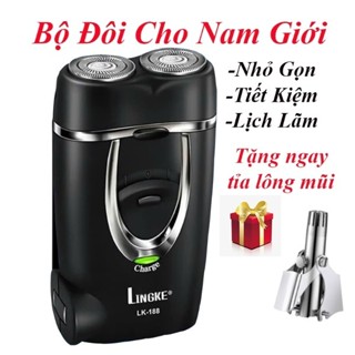 Máy Cạo Râu Lingke Cao Cấp - Siêu Mạnh Mẽ - Chống Thấm Nước, Lưỡi Dao Tự Mài Tặng Ngay 1 Tỉa Lông Mũi nhỏ gọn