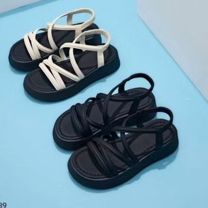 < SIÊU SALE> sandal bánh mì nữ đế xuồng quai mảnh đan chéo có đệm mút đế cao 4 phân, thời trang năng động trẻ trung