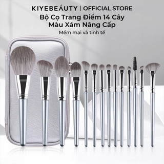 Bộ Cọ Trang Điểm Cá Nhân KIYE 14 Cây Chính Hãng Siêu Mềm Bám Phấn Kèm Túi Đựng