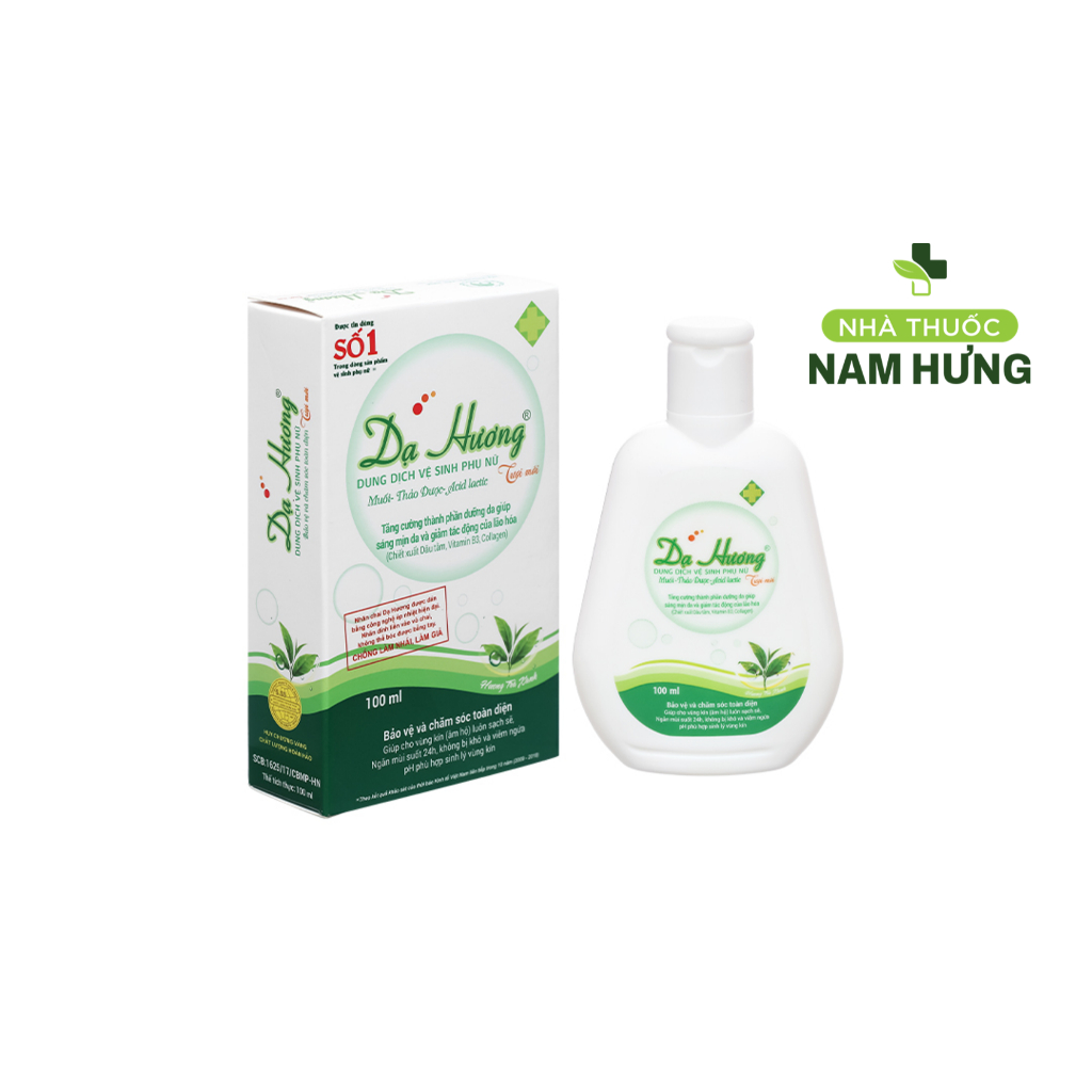 [CÓ HÓA ĐƠN] Dung dịch vệ sinh phụ nữ Dạ Hương trà xanh, lavender, lô hội (Chai 100ml)