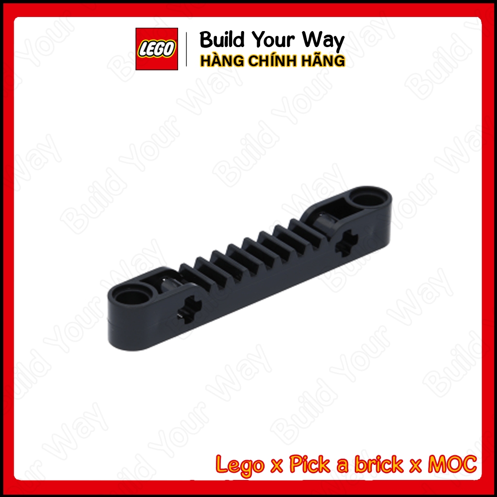 Gạch LEGO chính hãng Răng 1x7 có lỗ trục và lỗ chốt / Part 87761: Technic, Gear Rack 1 x 7 with Axle