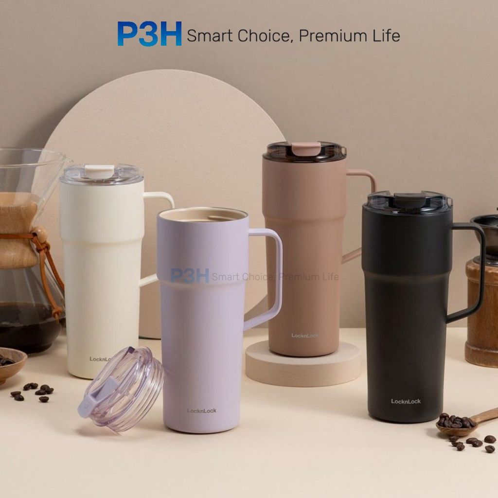 Ly giữ nhiệt LocknLock 750ml ruột phủ sứ Metro Cafe Tumbler Handle LHC4418 LHC4357 LHC4359 P3H Store