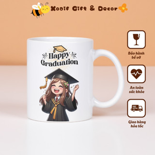 Cốc sứ in hình quà tặng tốt nghiệp Happy Graduation tặng người yêu bạn bè